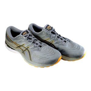 ASICS Gel-Kayano 28 Grey Gray Orange Athletic Running Sneakers Shoes Mens Sz 16